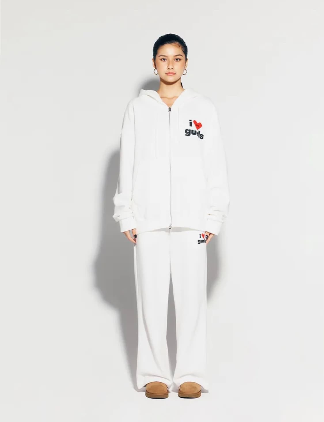 에즈이프캘리 gurls 오버사이즈 후드집업 white 상품이미지2