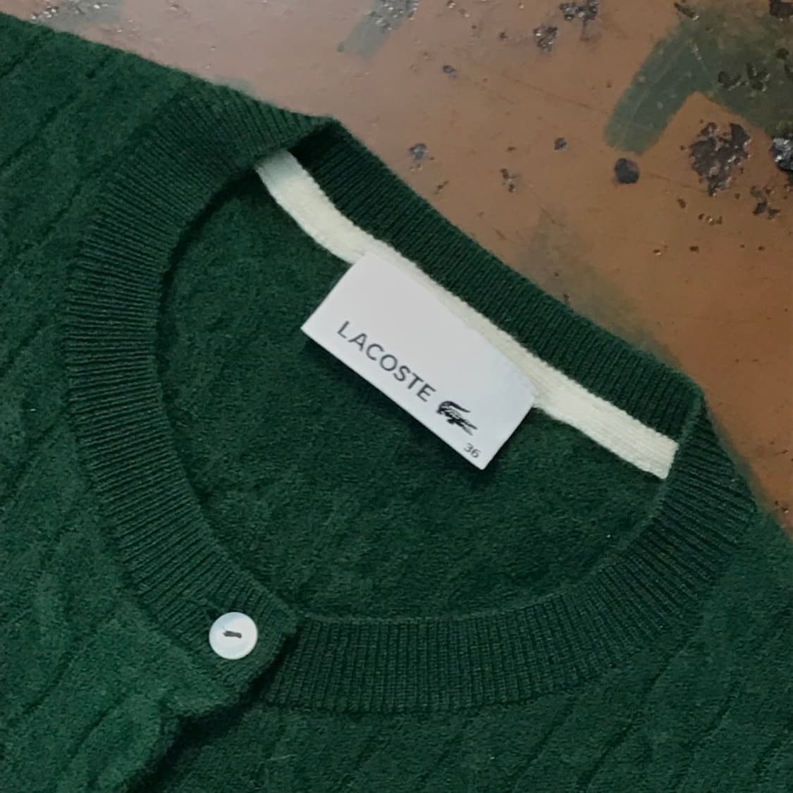라코스테 그린 케이블 가디건 여성 55  상품이미지4