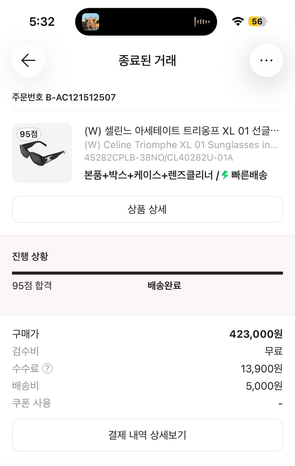 셀린느 아세테이트 트리옹프 선글라스 상품이미지7