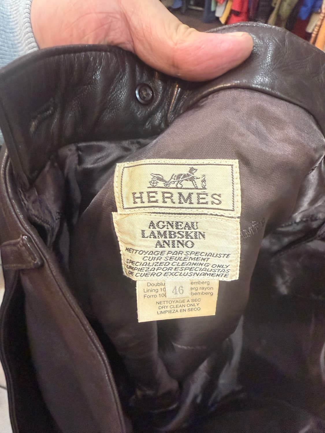 46/32 정품 에르메스 램스킨 가죽바지 팝니다 상품이미지2