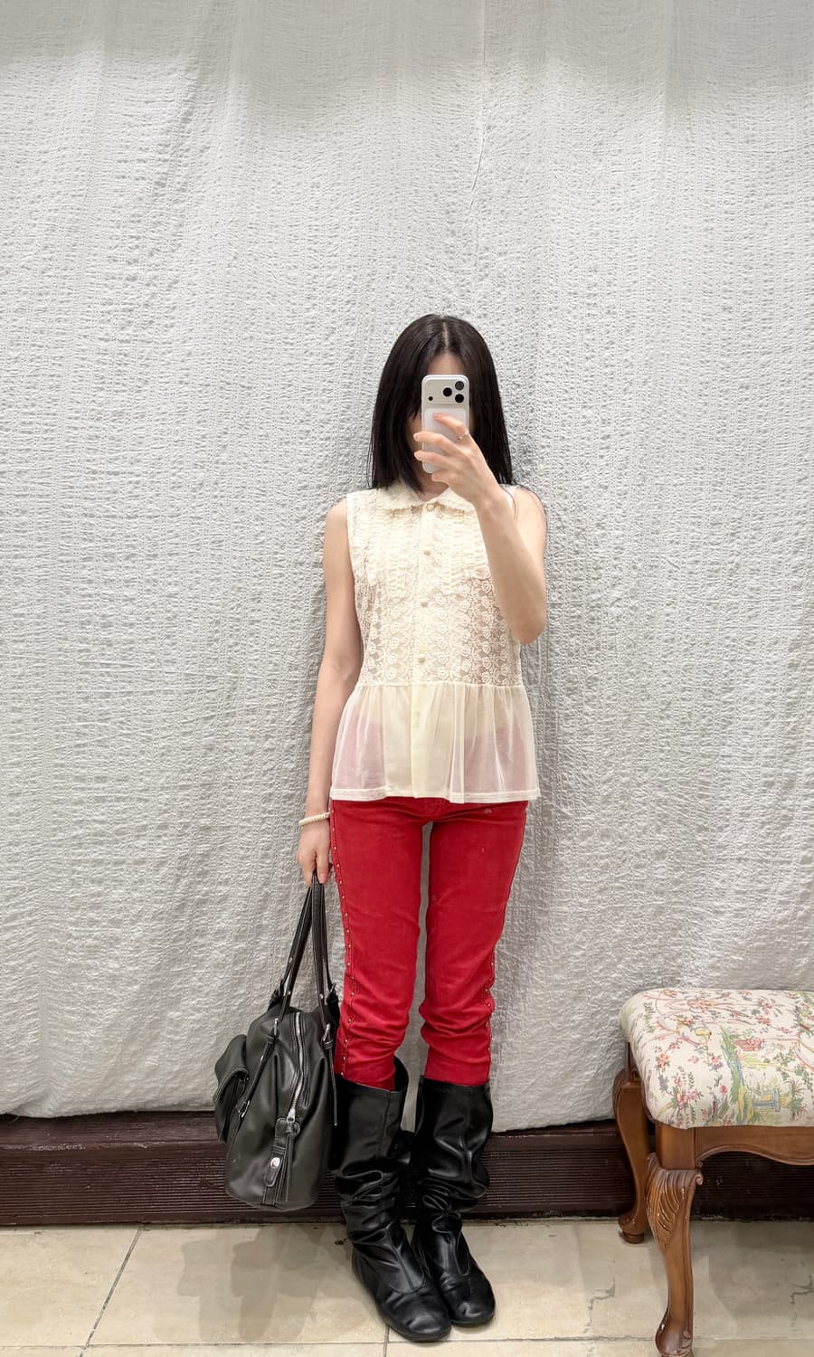 ivory frill lace blouse 상품이미지4