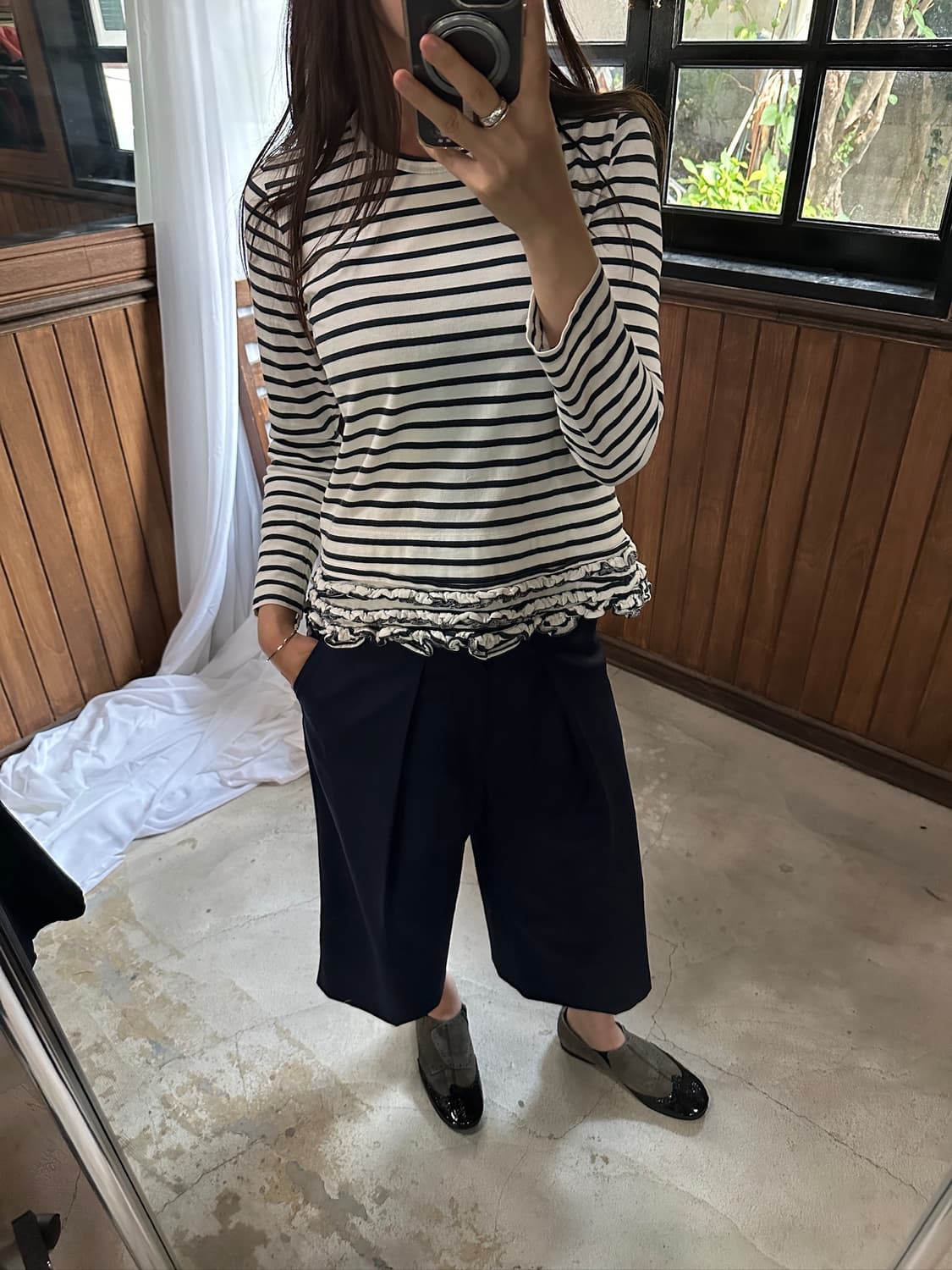 HYKE crop wide tapered pants 상품이미지2
