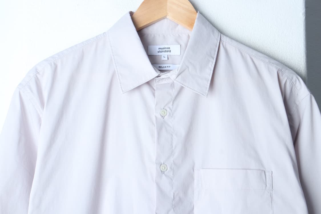 (L-XL) 무신사 스탠다드 반팔 카라 티셔츠 셔츠 남방-H3H33793 상품이미지3