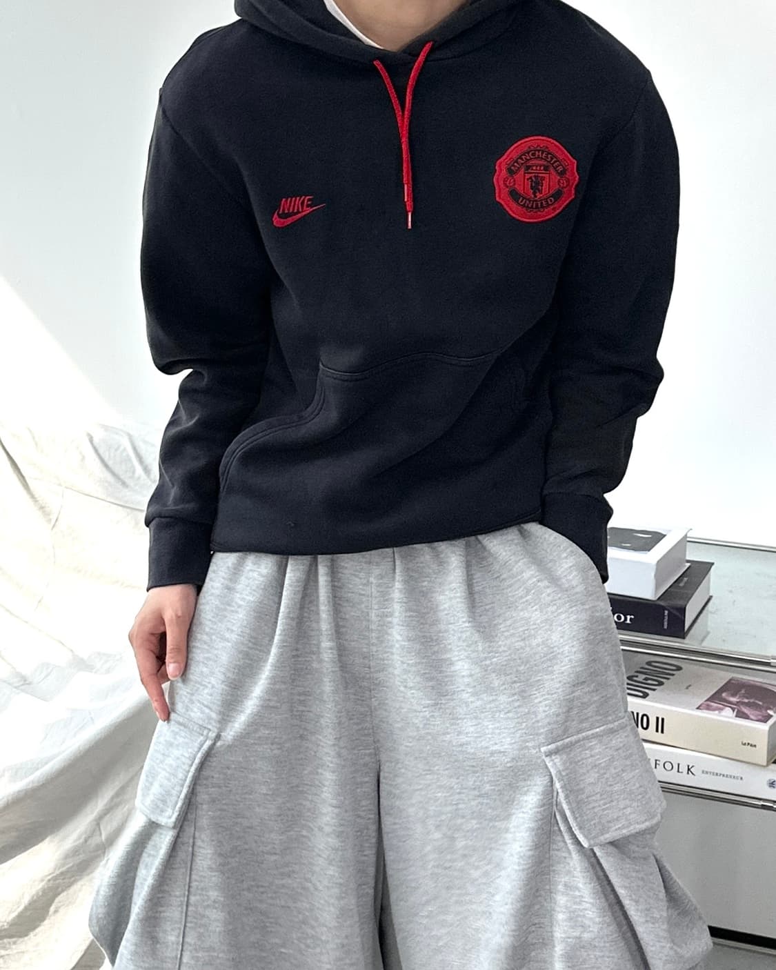 나이키 00s 맨체스터 유나이티드 블랙 후드티 S 상품이미지2