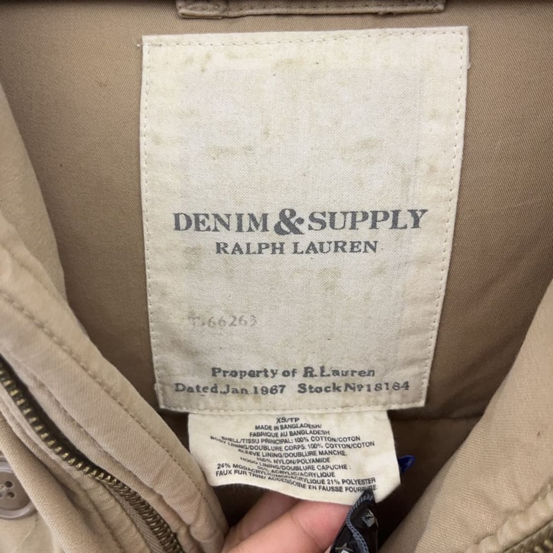 데님 앤 서플라이 빈티지 멀티포켓 워크 털 패딩 자켓 XS C08494 상품이미지5