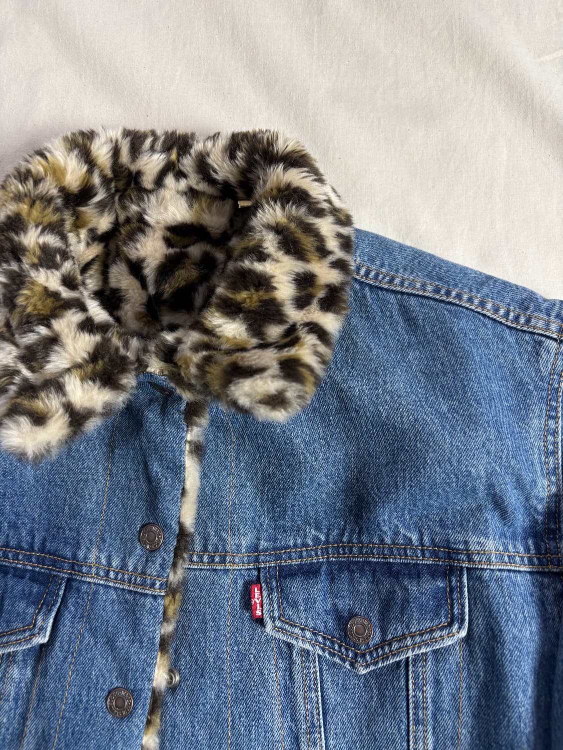 Levis 리바이스 리버시블 레오파드 데님 자켓 M 상품이미지4