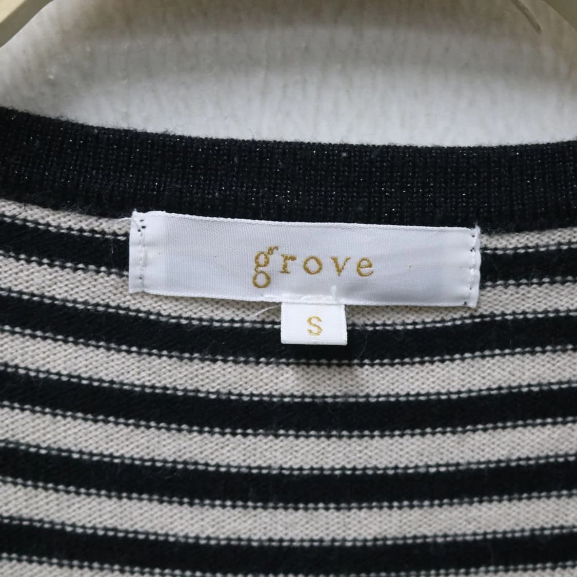 그로브  오네갸루 스트라이프 레이스 니트 가디건 62050 상품이미지5