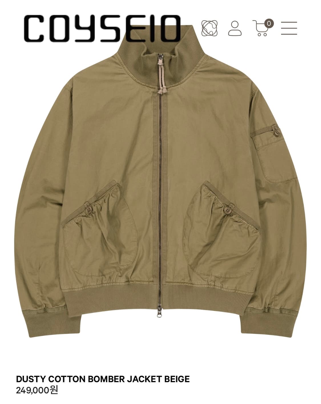코이세이오 더스티 코튼 봄버 자켓 상품이미지1
