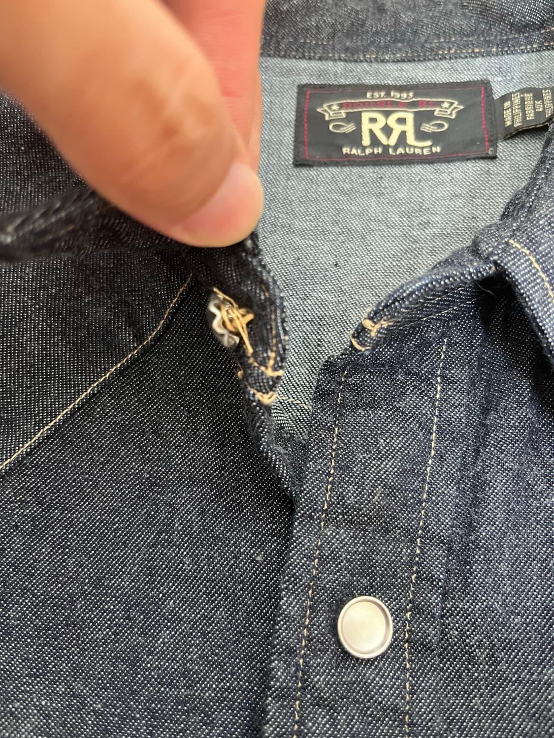 RRL 슬림핏 데님 웨스턴 셔츠(L사이즈) 상품이미지5