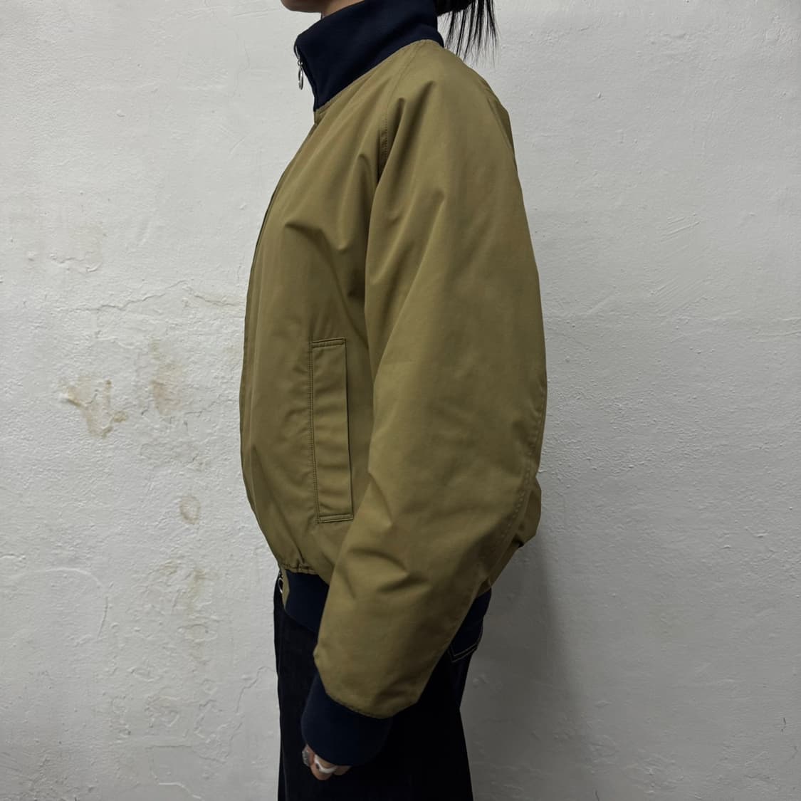 COSEI by 어반리서치 21aw 베이지 트윌 하이넥 집업 블루종 자켓 상품이미지2