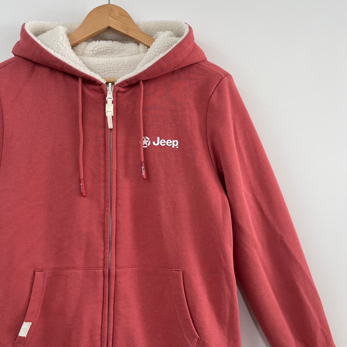 지프 리버시블 핑크 양털 뽀글이 양면 플리스 후드집업 상품이미지10