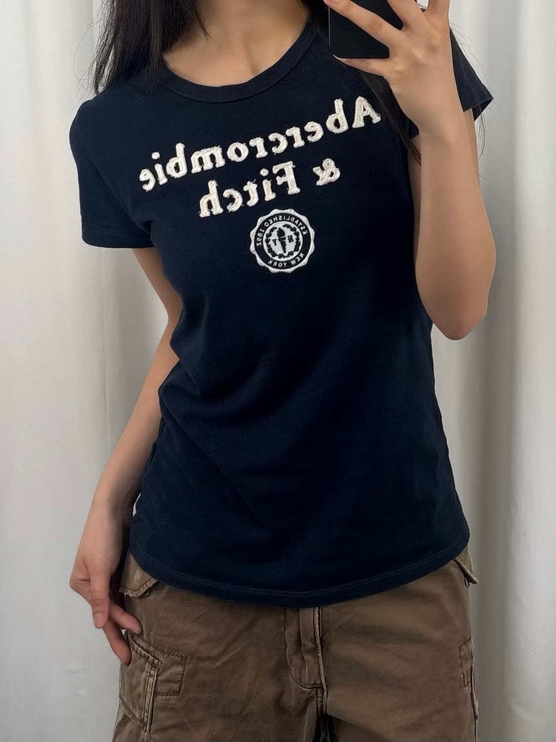 아베크롬비 로고 네이비 반팔 상품이미지2