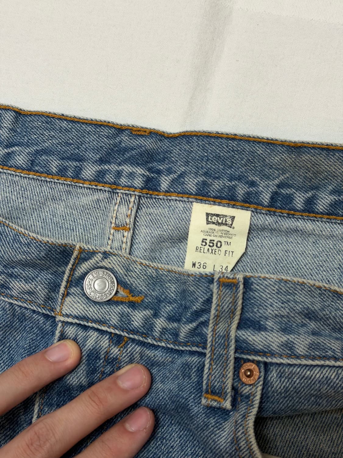 [36X34] 90s 리바이스 550 블랭크탭 와이드 배기진 상품이미지4