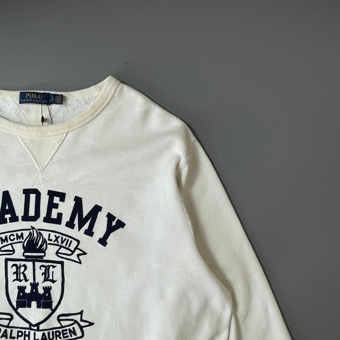 폴로랄프로렌 화이트 아카데미 안감기모 맨투맨 L 상품이미지3