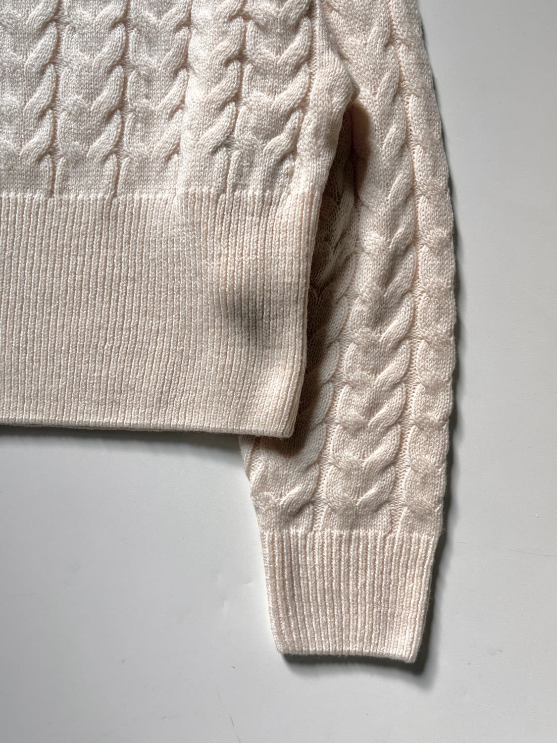 Adidas 아디다스 아이보리 케이블 하이넥 니트 상품이미지5