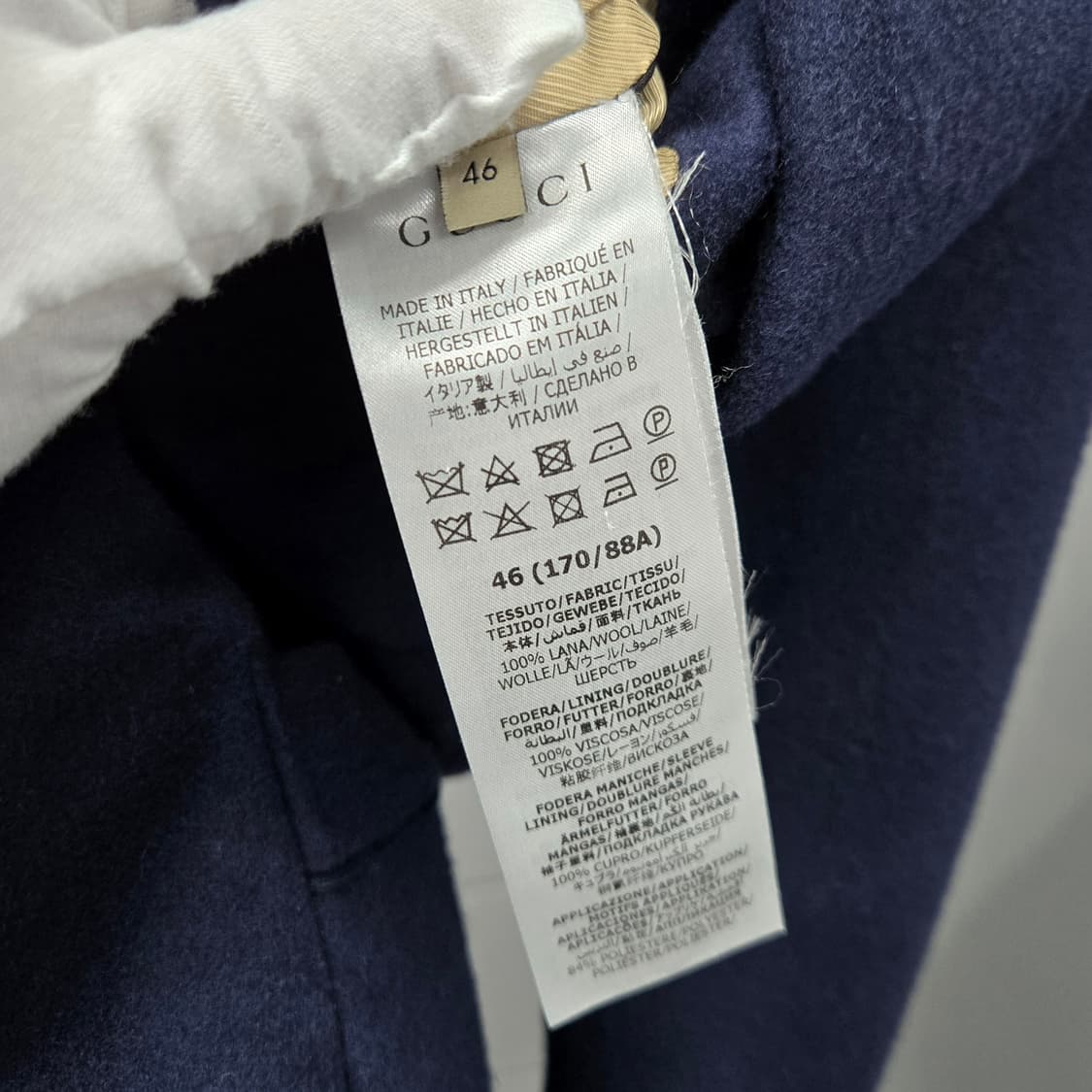 구찌 금장 삼선 스트라이프 울 블레이저 자켓 46 상품이미지4