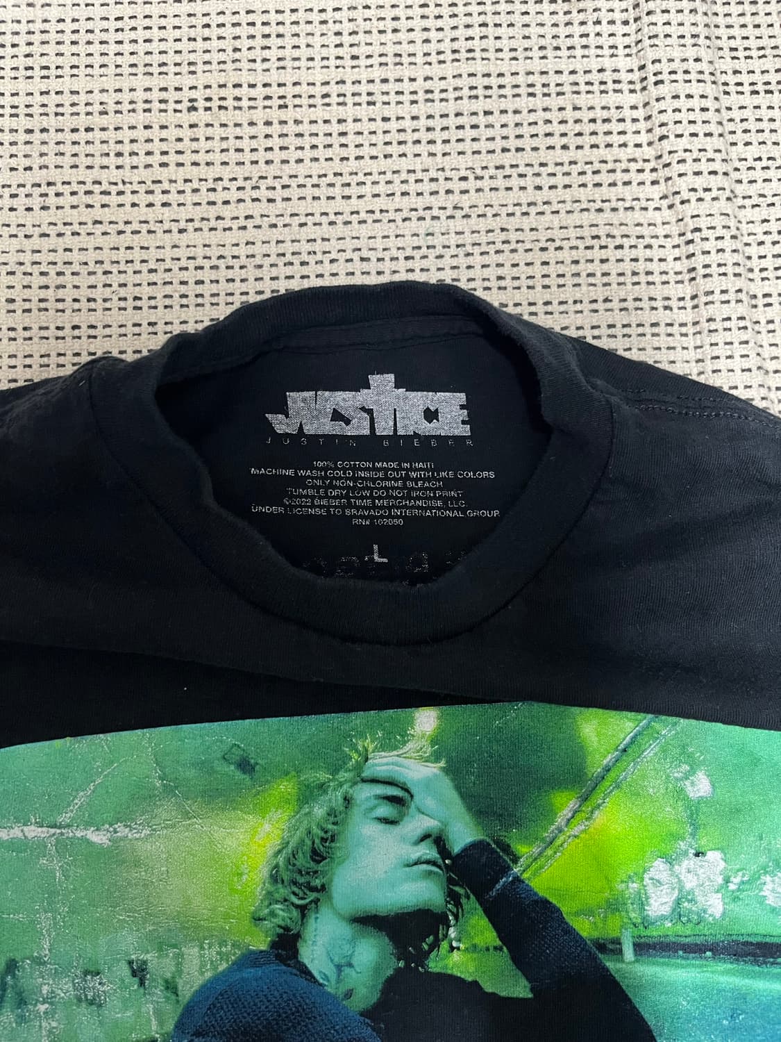 22s 저스틴비버 저스티스 투어 티셔츠 상품이미지3