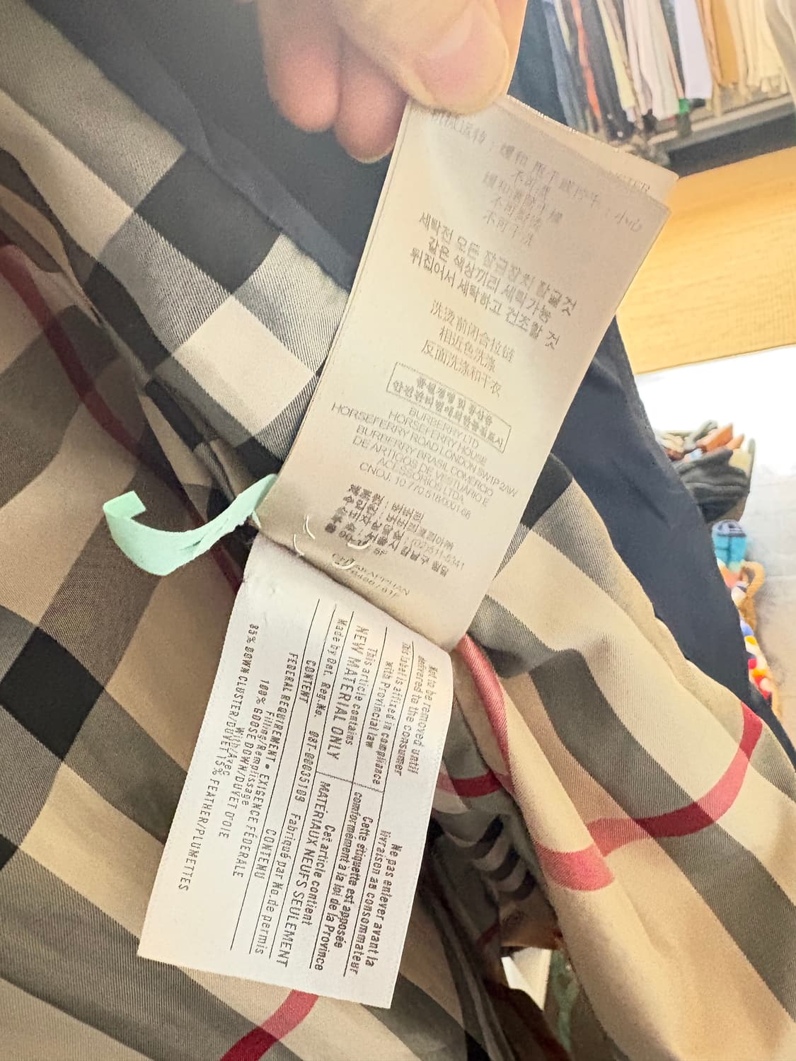 버버리 여성 네이비 구스다운패딩점퍼 후드패딩점퍼 상품이미지10