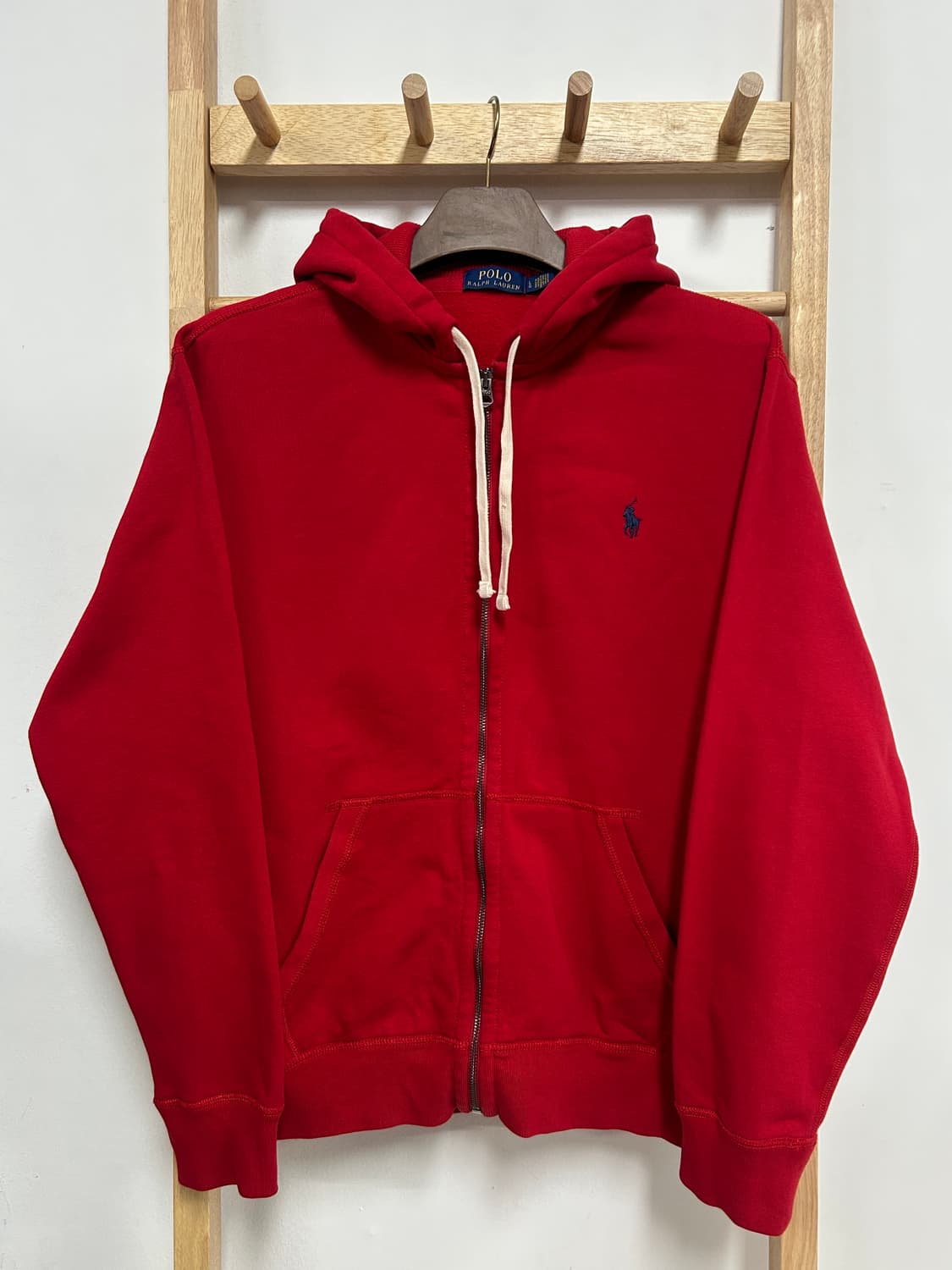 폴로 랄프로렌 신형QR 포니로고 써멀 후드집업 레드 상품이미지2