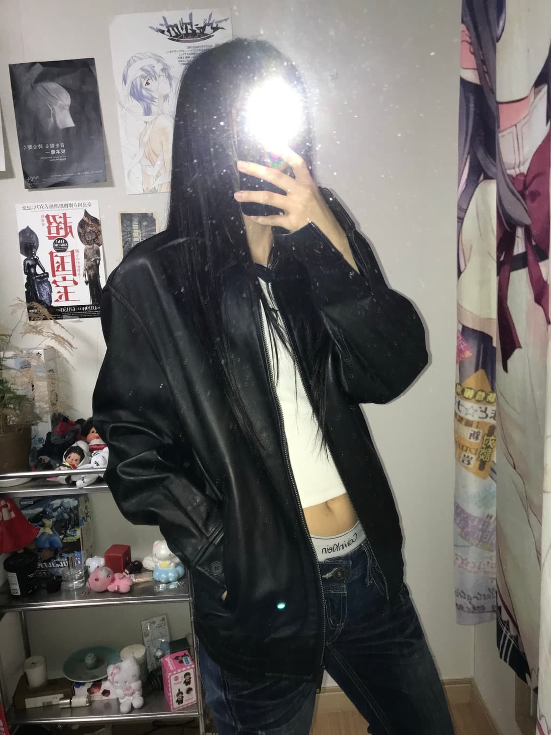 클래식 블랙 레더자켓 상품이미지5