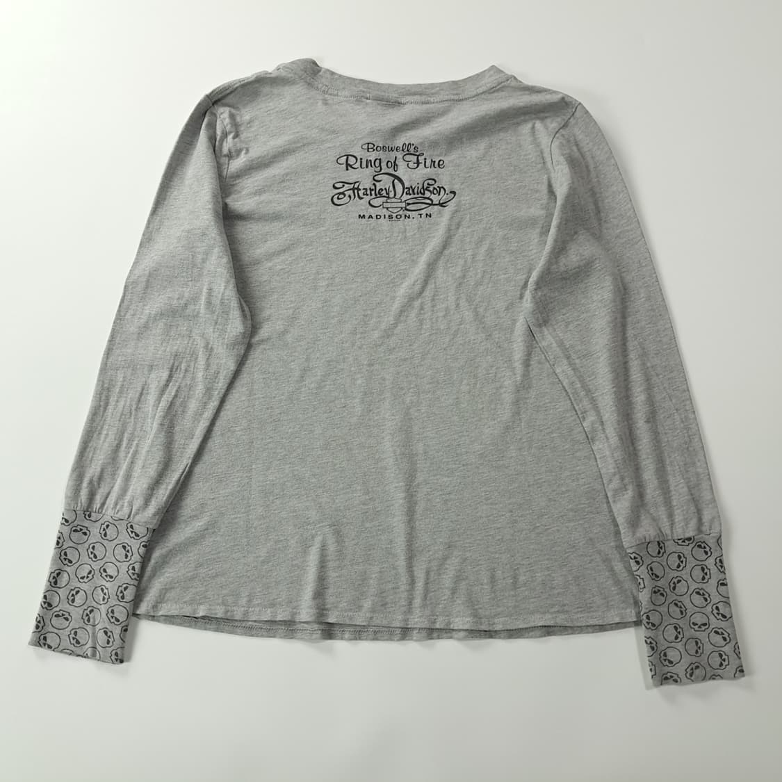 CK181 L 할리데이비슨 매디슨 스컬 썸홀 그레이 티셔츠 상품이미지6