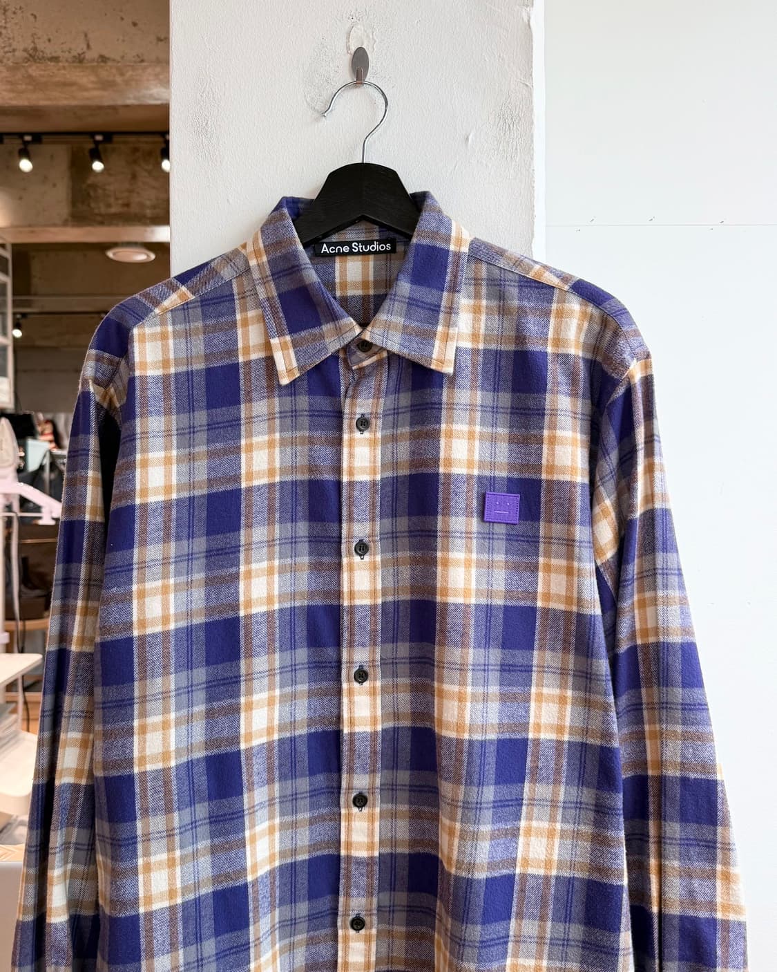아크네 스튜디오 퍼플 페이스 플란넬 체크 셔츠 사이즈 M  상품이미지3