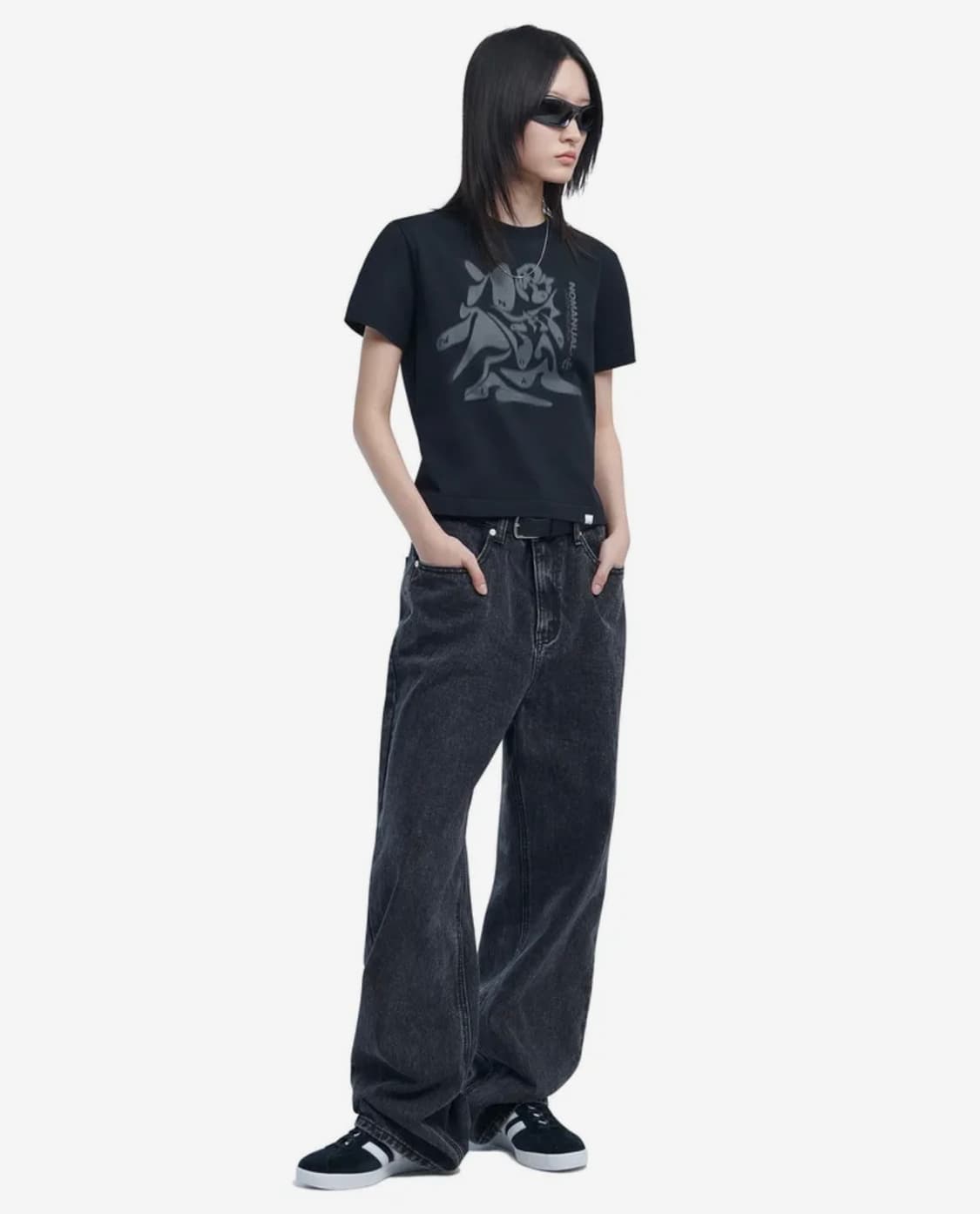 (NOMANUAL) 노매뉴얼 세미 와이드 데님 팬츠 (L,34) 상품이미지5