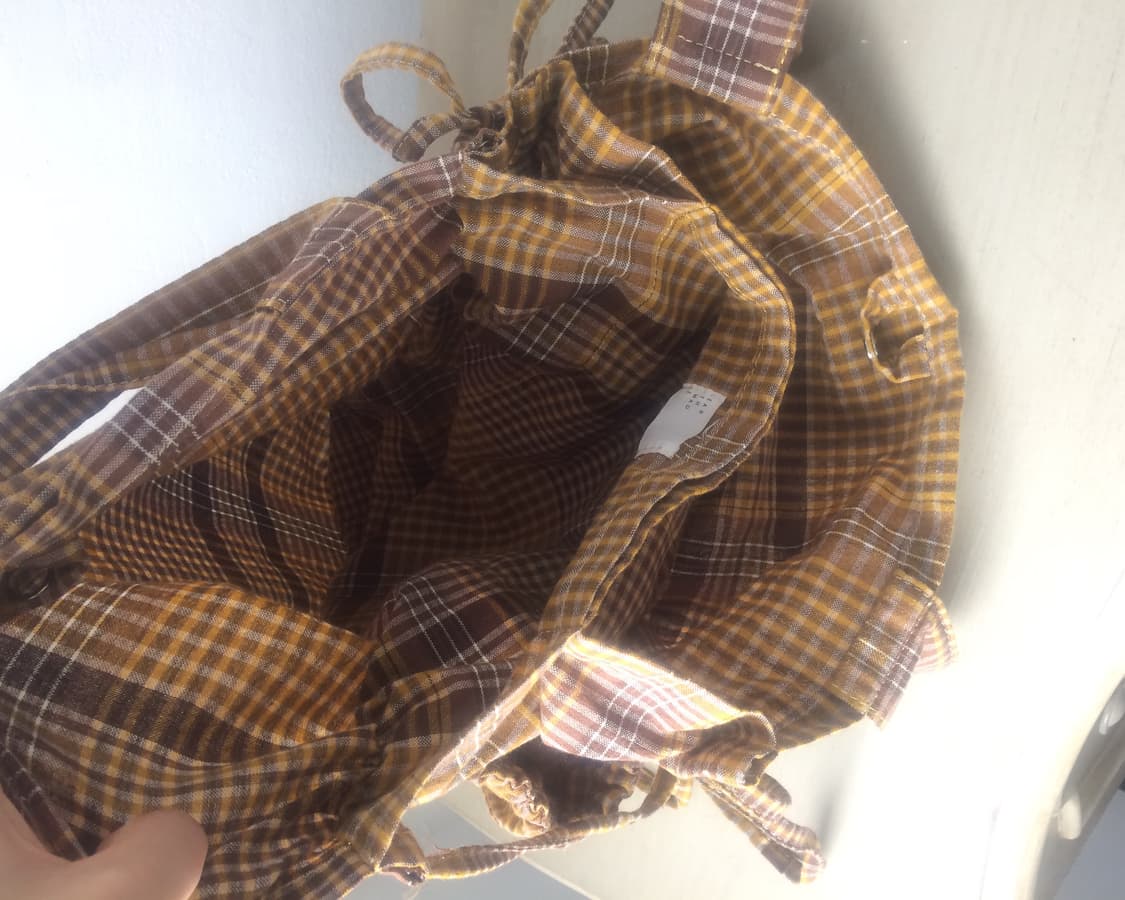 check pattern side shirring shoulder bag 상품이미지4