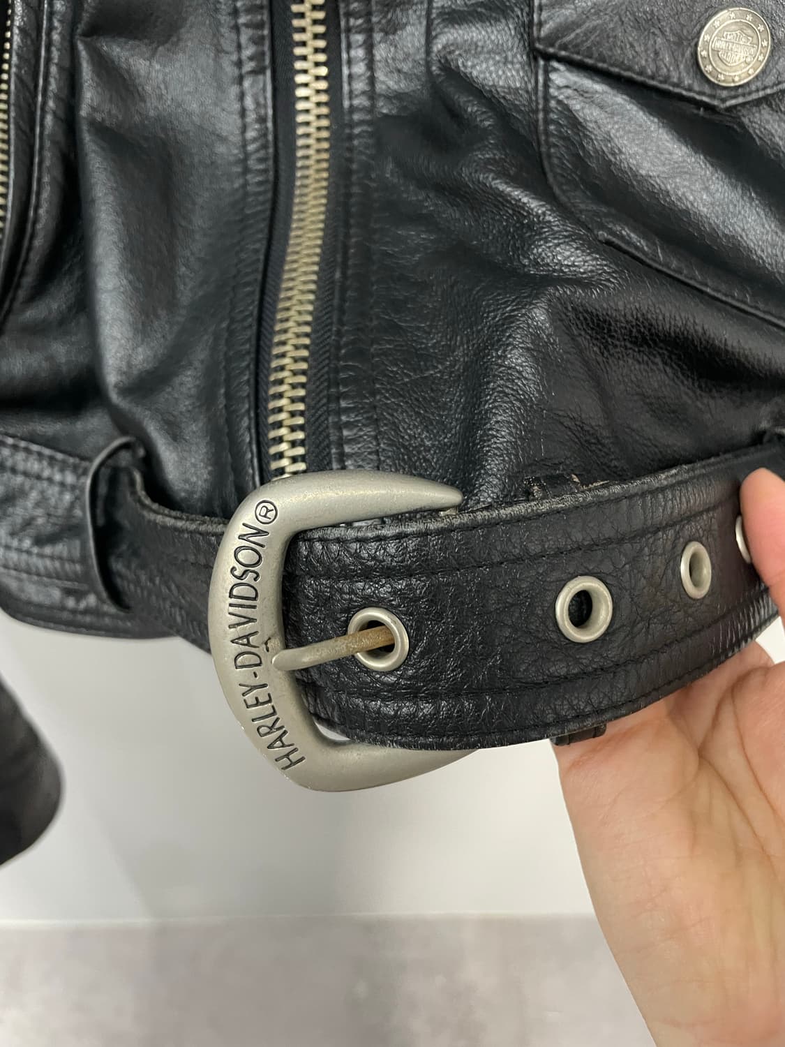 할리데이비슨 빈티지 독수리 블랙 라이더 레더자켓 H2211 상품이미지5