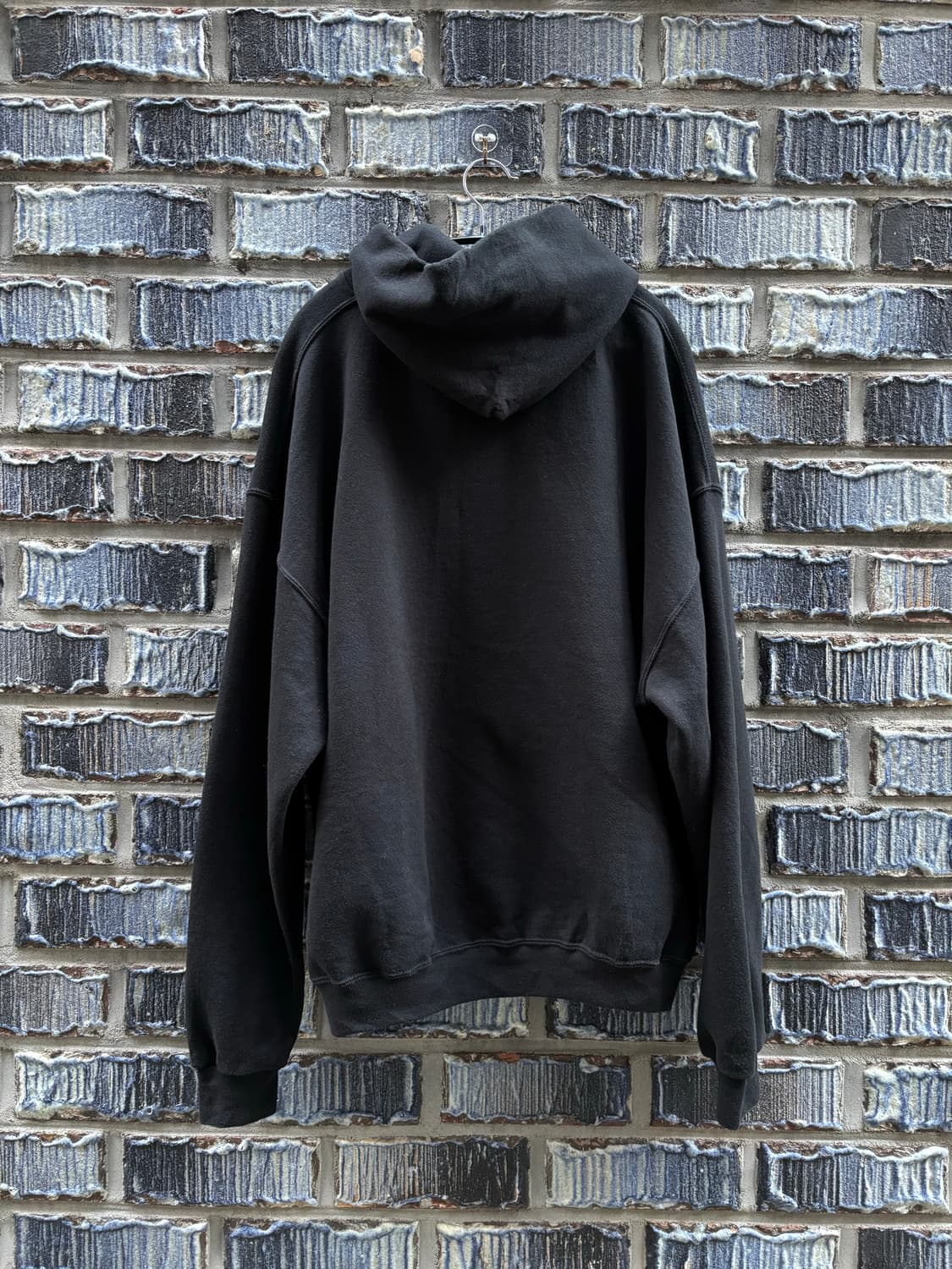 00s 러셀 빈티지 후디 무지 블랙 상품이미지2