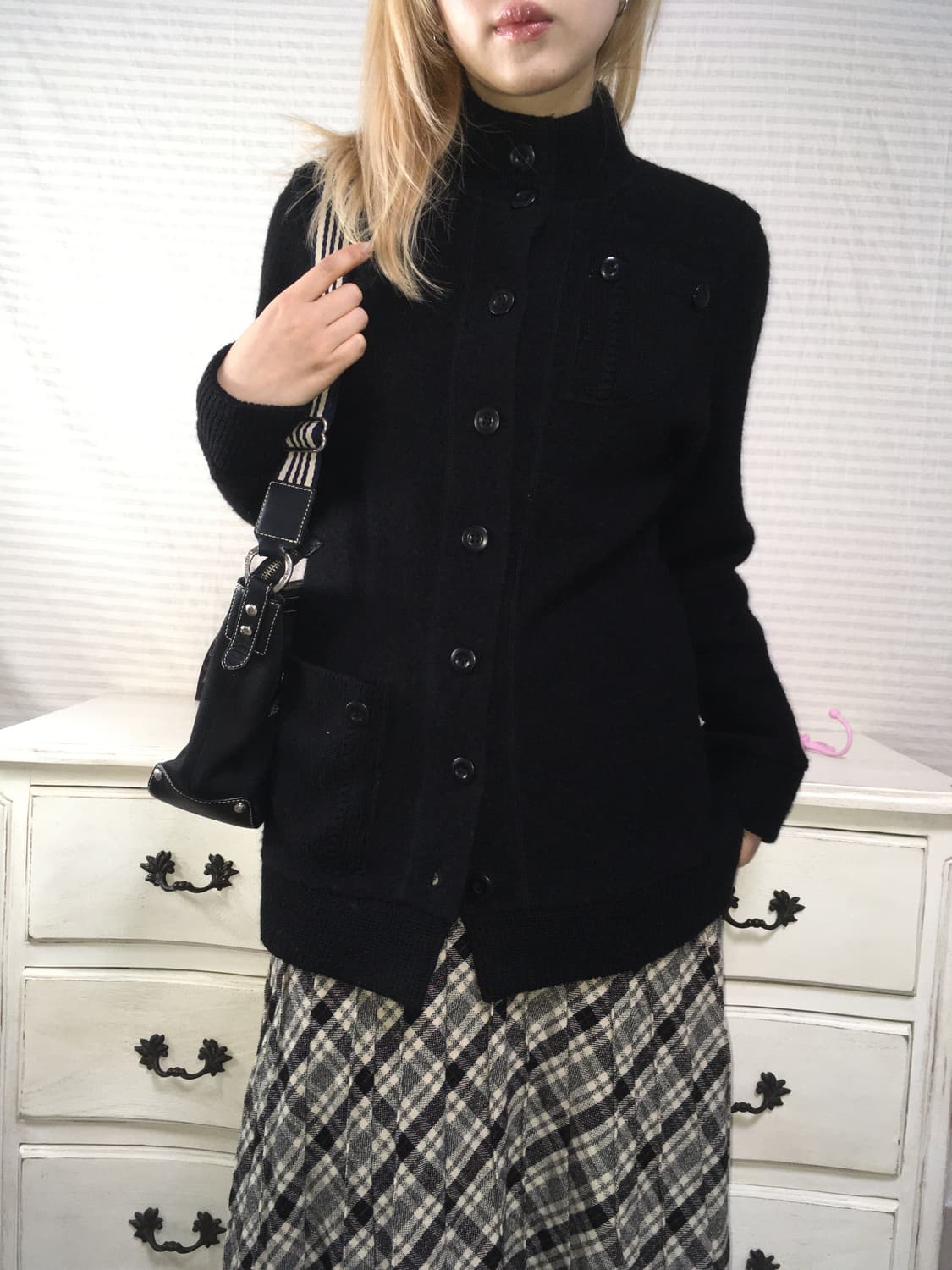 일본빈티지 울 버튼 포켓 가디건 상품이미지3