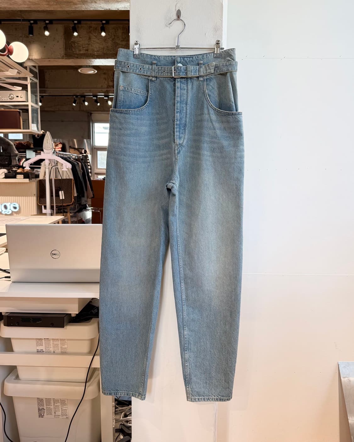 이자벨마랑 데님 하이라이즈 벨티드 팬츠  상품이미지2