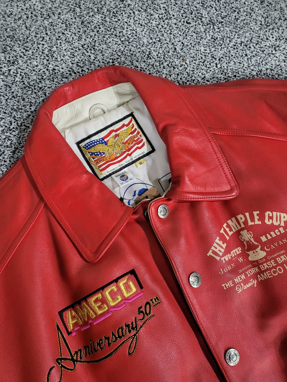 아메코 빈티지 가죽 스타디움 자켓 상품이미지3