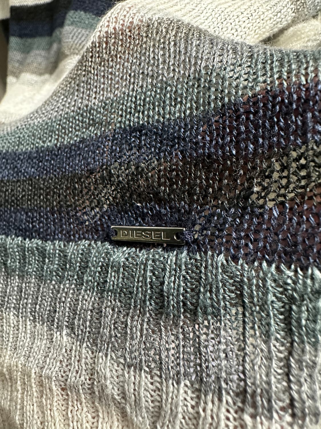 [DISEL] 디젤 빈티지 Y2K 스트라이프 슬림핏 메쉬 니트 상품이미지4