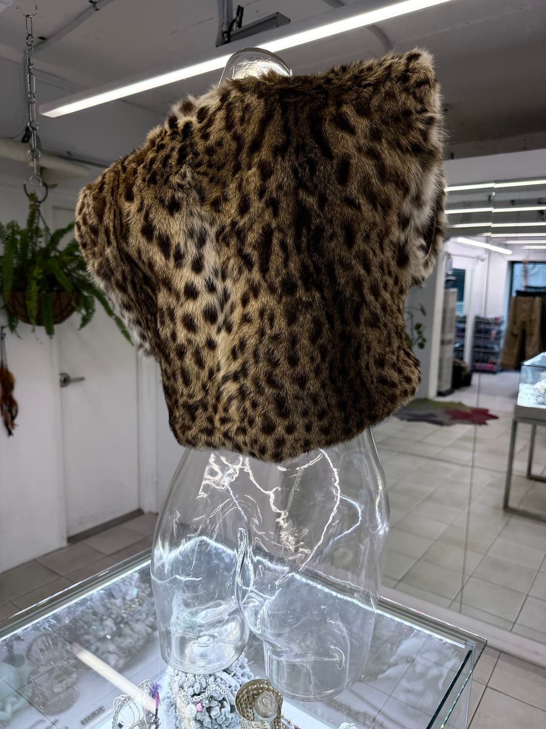 leopard fur crop top 상품이미지4