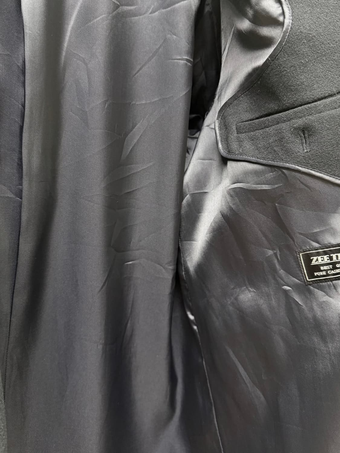 [캐시미어 100%] 빅사이즈 남성 블랙 더블 버튼 롱코트 105-110 상품이미지8