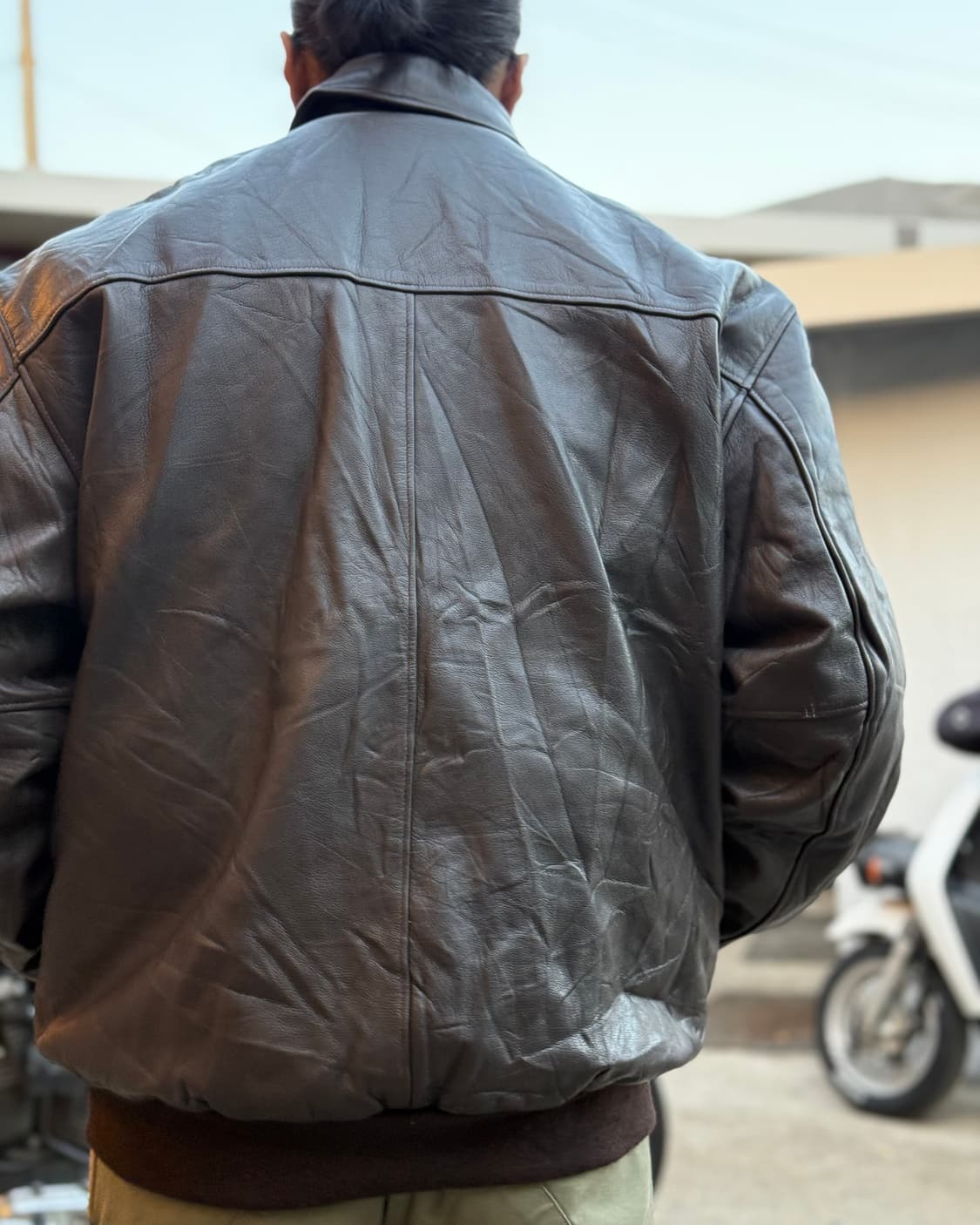 80-90’s 엘엘빈 A-2 레더 봄버 자켓 XXL 상품이미지8