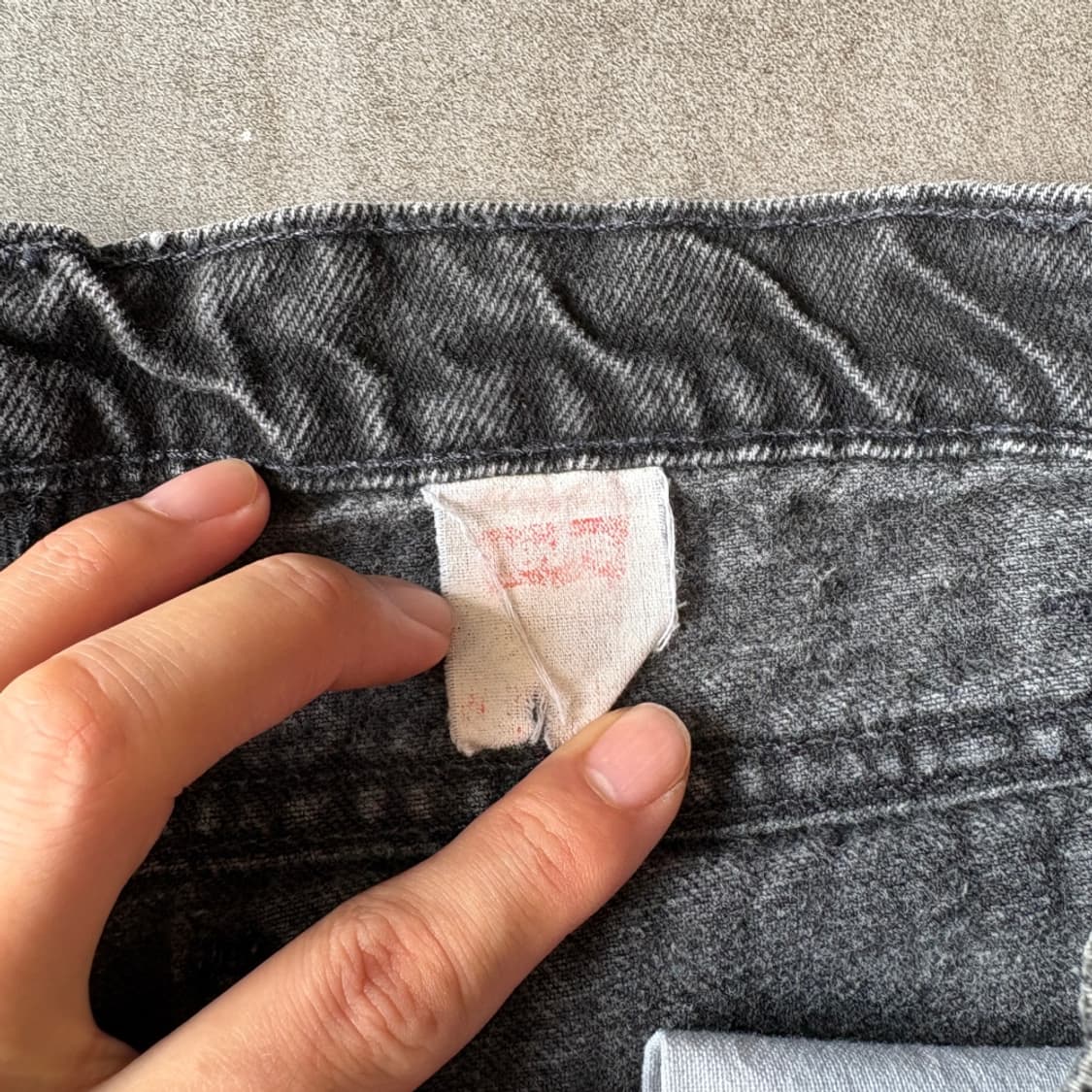 95년 미국 생산 리바이스 550 데님 오렌지탭 블랙 팬츠 상품이미지5