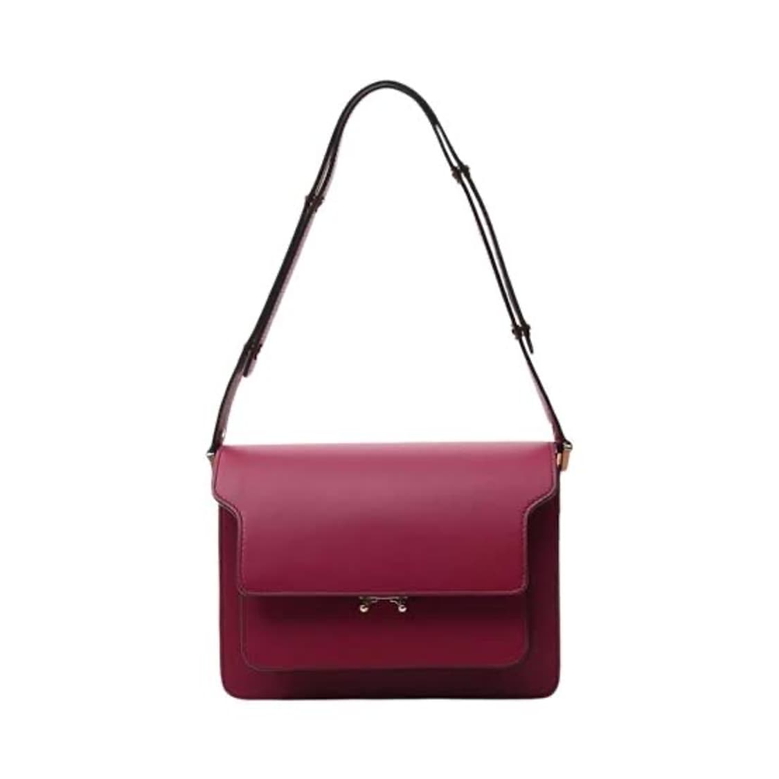 마르니 트렁크백 미디움 버건디 카프스킨 (3회 착용) 상품이미지3