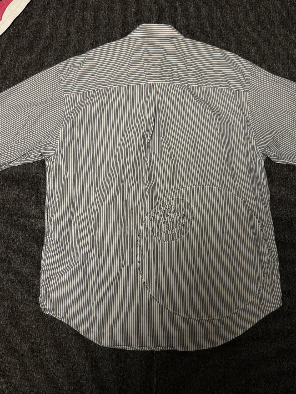 [M] 스투시 박시 숏슬리브 8볼 스트라이프 셔츠 네이비 상품이미지3