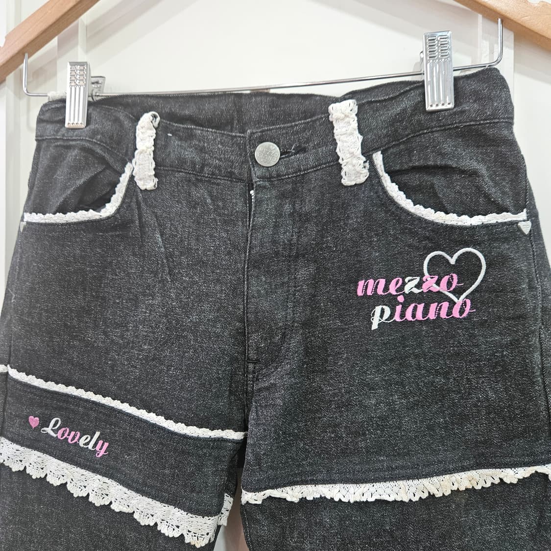 하트포켓 레이스 데님 팬츠 상품이미지3