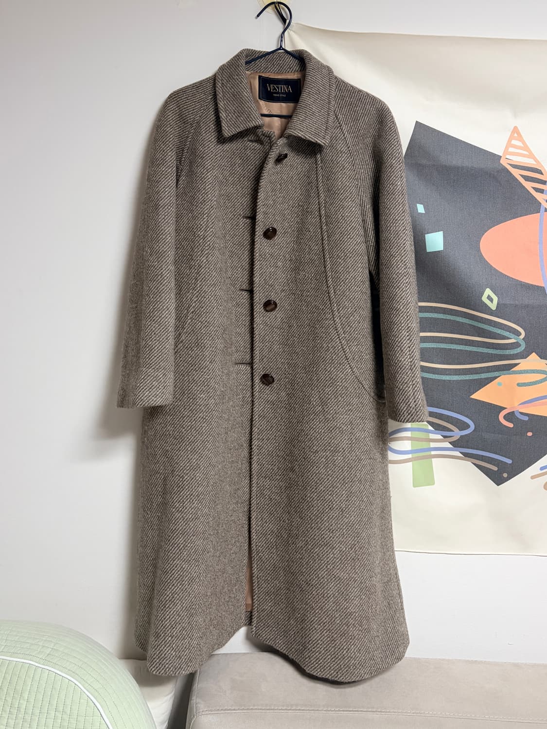 셰틀랜드 울 100% 헤링본 롱코트 상품이미지6