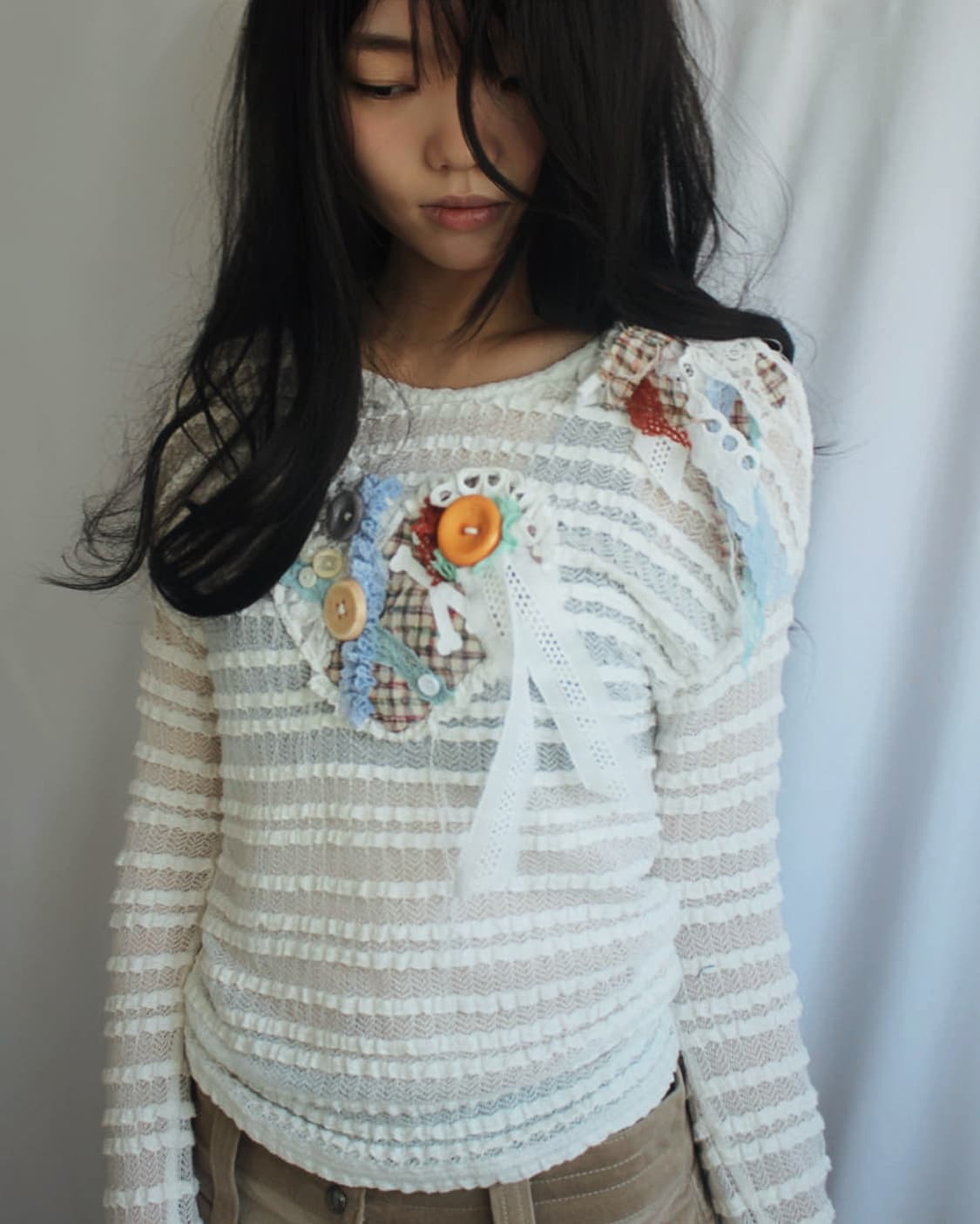 KITSCH lace HEART&WING frill long sleeve 상품이미지7