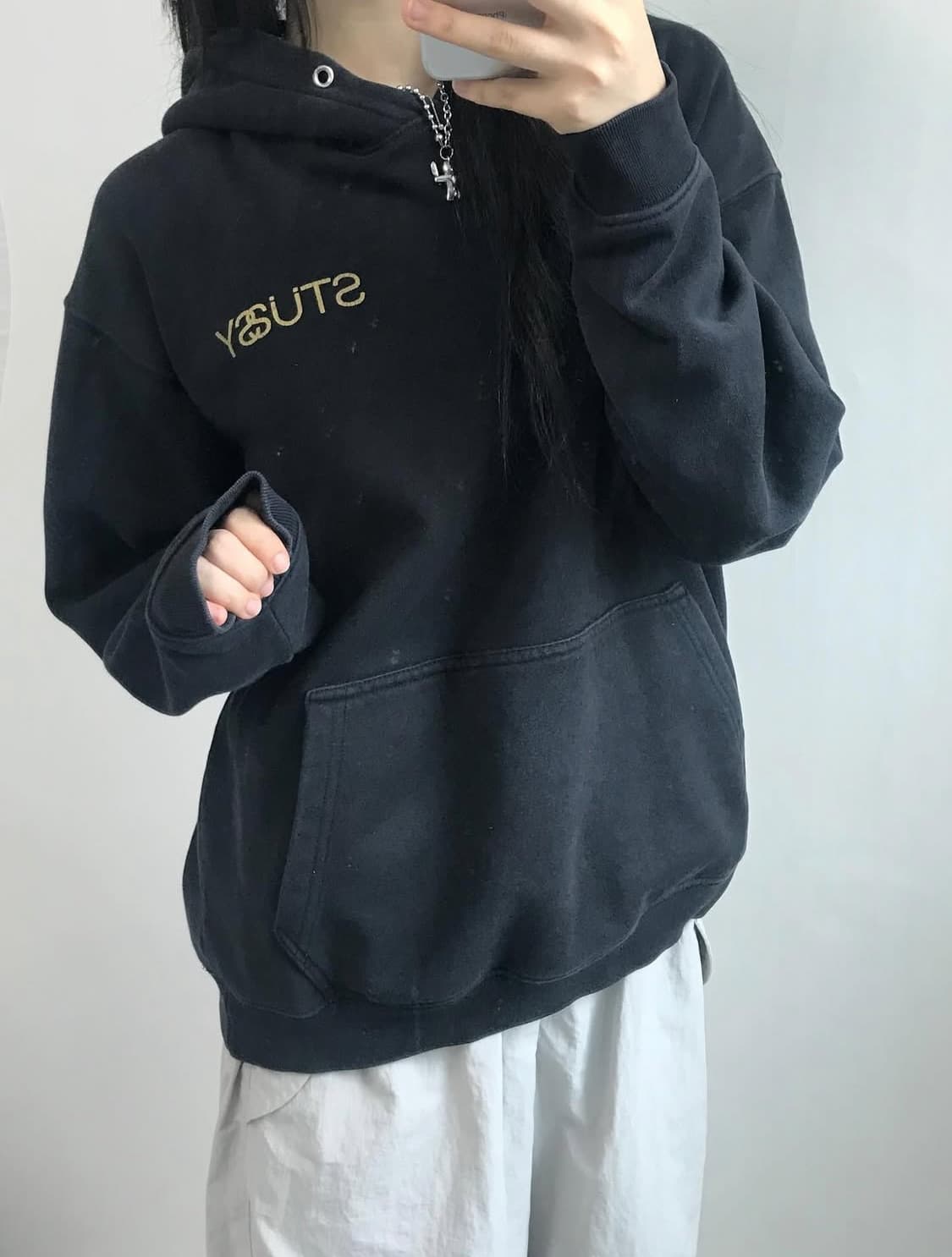 Stussy 스투시 00s SS 리플렉티브 로고 후드티 상품이미지9