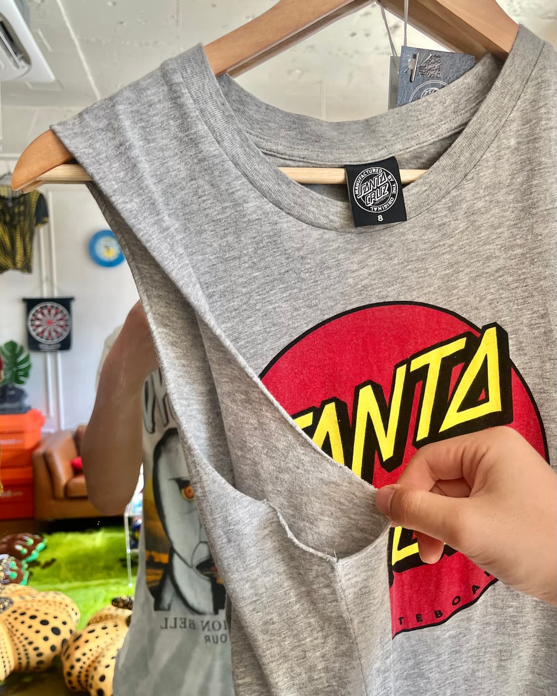 SANTA CRUZ Sleeve Cutting Vtg T-Shirt 상품이미지6