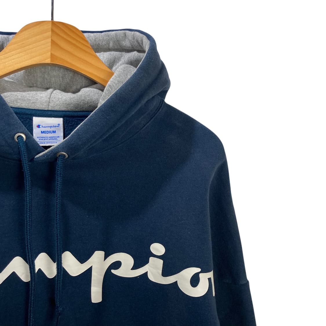 챔피온 헤비스웻 빅로고 네이비 후드 상품이미지3