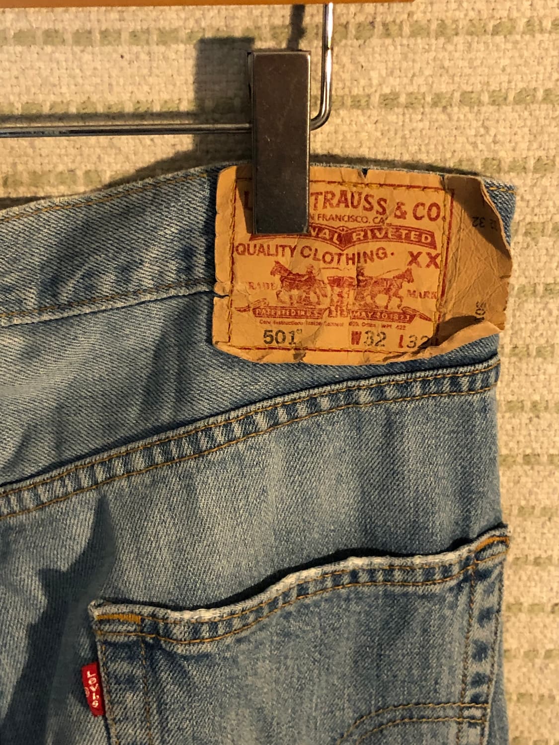 빈티지 리바이스 501 연청 데님 일자핏 청바지 32x32 상품이미지2