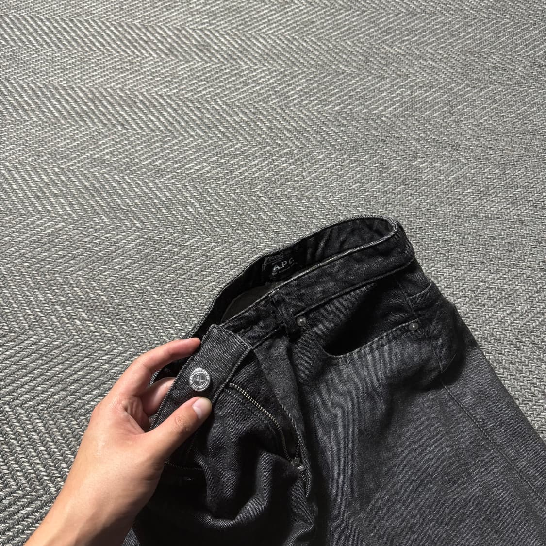 A.P.C 아페쎄 미니주페 생지 흑청 데님 스커트 34 상품이미지4