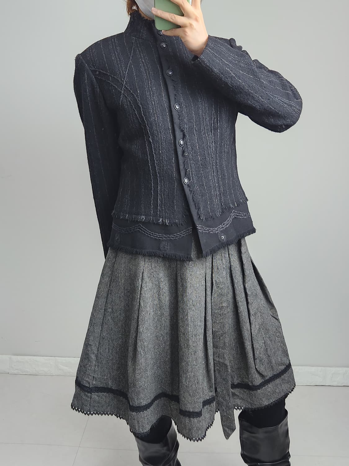 라인 수술 울 자켓 상품이미지2