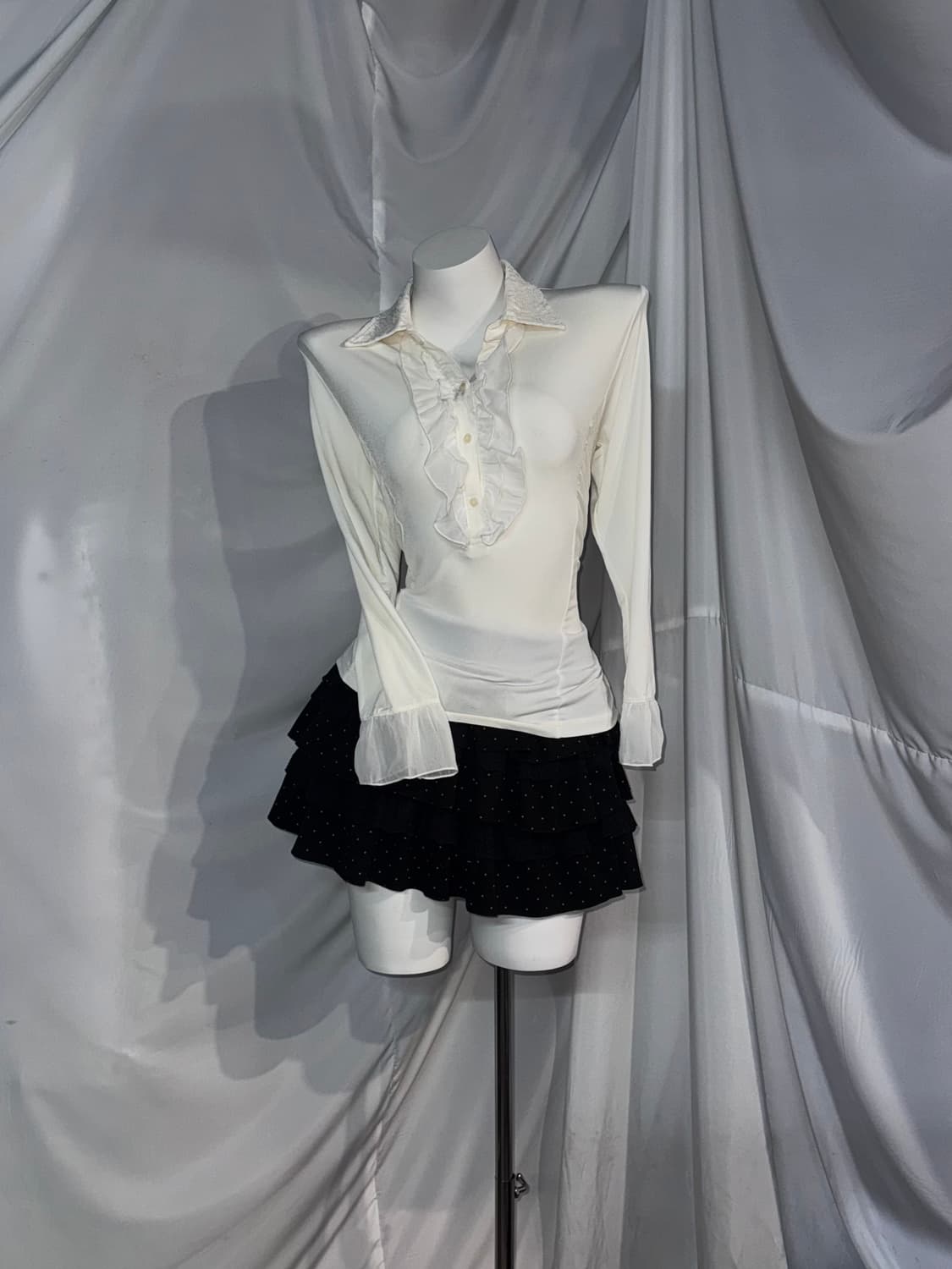 BA-TUS CLUB 바츠클럽 데일리 무채색 펑크 걸프린팅 코디세트  상품이미지3